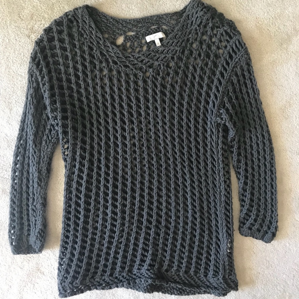Joie 100% wool crocheted sweater Small